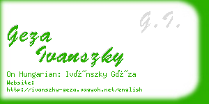 geza ivanszky business card